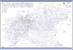 Planisfero 176-Italia Nord carta murale amministrativa confini comunali cm 150x100